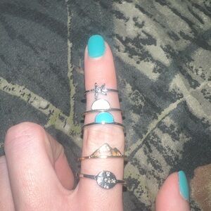 Elegant Silver and Gold Ring Set